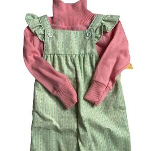 NWT Vintage Health-tex Jumper‎ Set Kids Girls 12 M Floral Corduroy Cottagecore